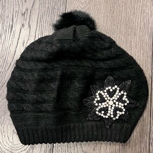 Knit Beret Pom Pom Hat